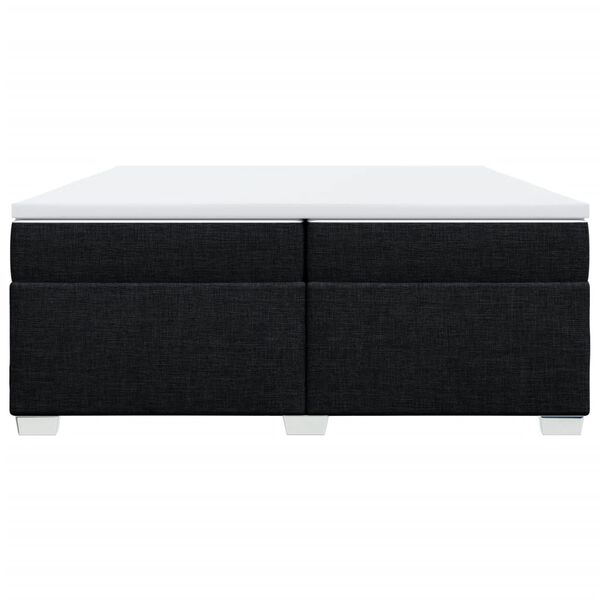 vidaXL Боксспринг легло с матрак, черно, 200x200 см, плат