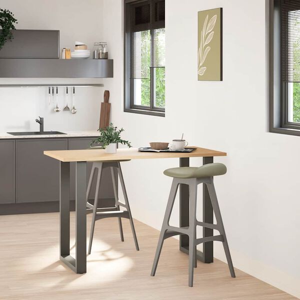 vidaXL Крака за бар маса, U-образни, 2 бр., антрацит, 60x(90-91) см, стомана