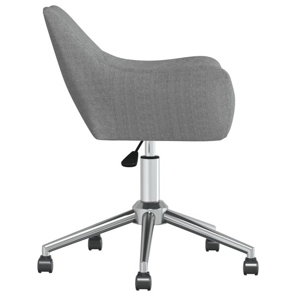 vidaXL Въртящ се трапезен стол, светлосив, текстил