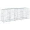 vidaXL Габионна кошница с покритие, 400x100x150 см, поцинковано желязо
