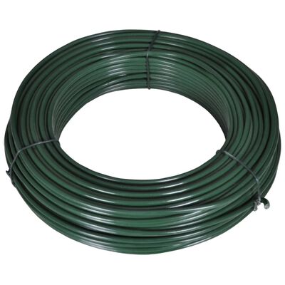 vidaXL Тел за привързване на ограда, 55 м, 2,1/3,1 мм, стомана, зелена