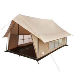 vidaXL Кабинна палатка Кремаво 340 x 246 x 210 см Памук и полиестер