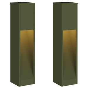 vidaXL Слънчев LED светлинен указател 2 бр. Топло бяло 18 x 18 x 80 cm