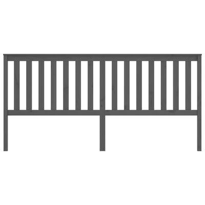 vidaXL Горна табла за легло, сива, 206x6x101 см, бор масив