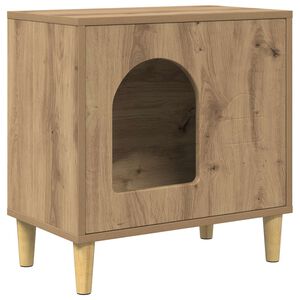 vidaXL Къща за котки Дъб артизан 51 x 30 x 52 см Инженерна дървесина