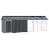 vidaXL Клетка за птици със съхранение Антрацит 422 x 103 x 142 см