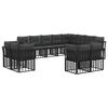 vidaXL Комплект дивани за открито 12 pcs Черно и тъмно сиво Полиестер