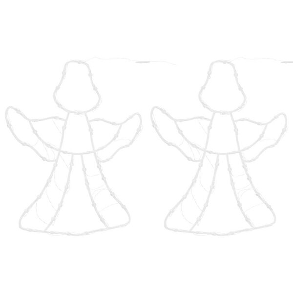 vidaXL Коледни светлини Ангел силует 2 бр. 50 светодиода топло бяло