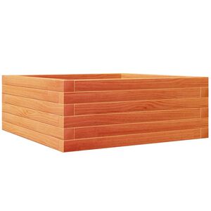 vidaXL Градински сандък, восъчнокафяв, 60x60x23 см, борово дърво масив