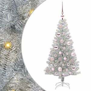 vidaXL Коледно дърво Сребрист 120 cm PET