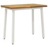 vidaXL 110 x 55 x 75 cm Солидно акациево дърво Бяло Правоъгълна