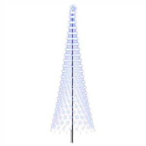 vidaXL LED Коледна Елха 400 см 450 LED светодиода Синьо Желязо Черно