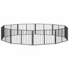 vidaXL Врата за кучета 10 pcs Черен 100 x 60 cm Галванизирана стомана