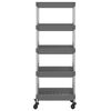 vidaXL Кухненска количка на 5 нива, сива, 42x29x128 см, желязо и ABS