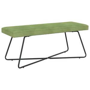 vidaXL Пейка Едноцветен Светло зелено 110 x 40 x 45 cm Кадифе