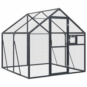 vidaXL Волиера, антрацит, 1,79x2x1,85 м, алуминий