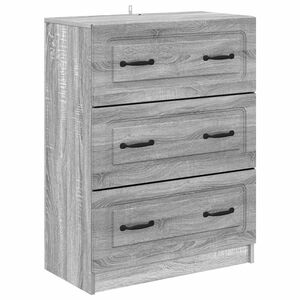 vidaXL Чекмеджетен шкаф Сива сонома 66 x 34,5 x 87 см
