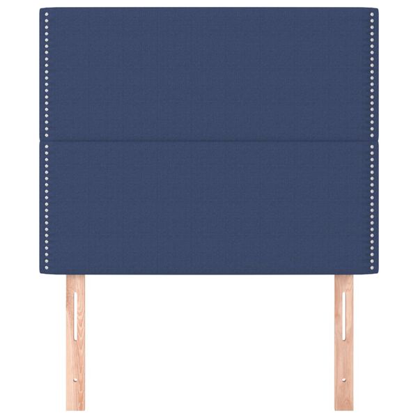 vidaXL Табла за легло, синя, 80x5x118/128 см, плат