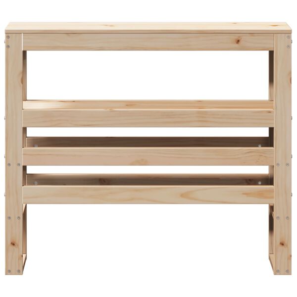 vidaXL Горна табла с рафтове, 100 см, масивно дърво бор