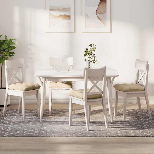 vidaXL Възглавници за седалки 4 pcs Крем 45 x 45 cm Микрофибърна тъкан