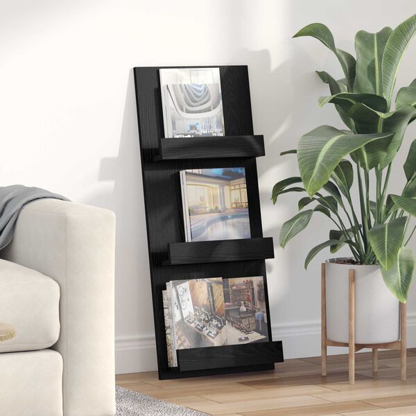 vidaXL Етажерка за списания с рафт Черния дъб 43 x 11 x 102 см