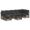 vidaXL Градински Софа Комплект 8 pcs Сиво полиратан