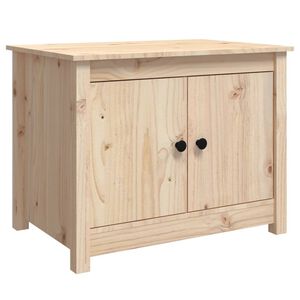 vidaXL Кафе маса, 71x49x55 см, борово дърво масив