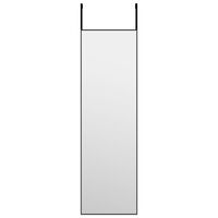 vidaXL Огледало за врата, черно, 30x100 см, стъкло и алуминий