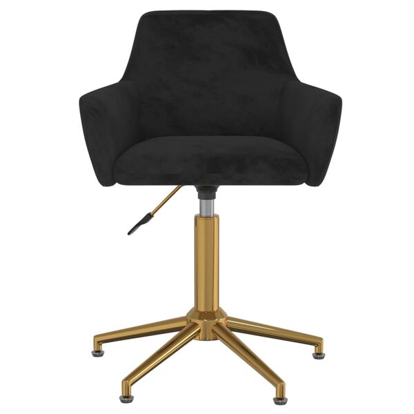 vidaXL Въртящи трапезни столове, 2 бр, черни, кадифе