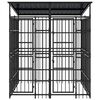 vidaXL Дворна клетка за кучета с покрив, стомана, 3,69 м&sup2;