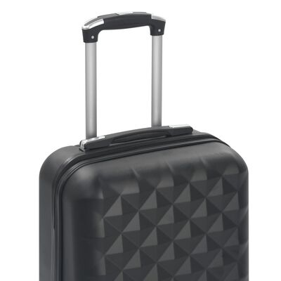 vidaXL Твърд куфар с колелца, черен, ABS