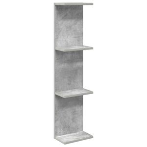 vidaXL Стенен рафт Бетонно сиво 25 x 15 x 100 см Инженерна дървесина