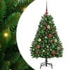 vidaXL С изкуствено коледно дърво 120 cm 150 LED светодиода Топло бяло