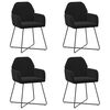 vidaXL Обедени столове 4 pcs Кадифе Черно 55 x 50 x 84 см