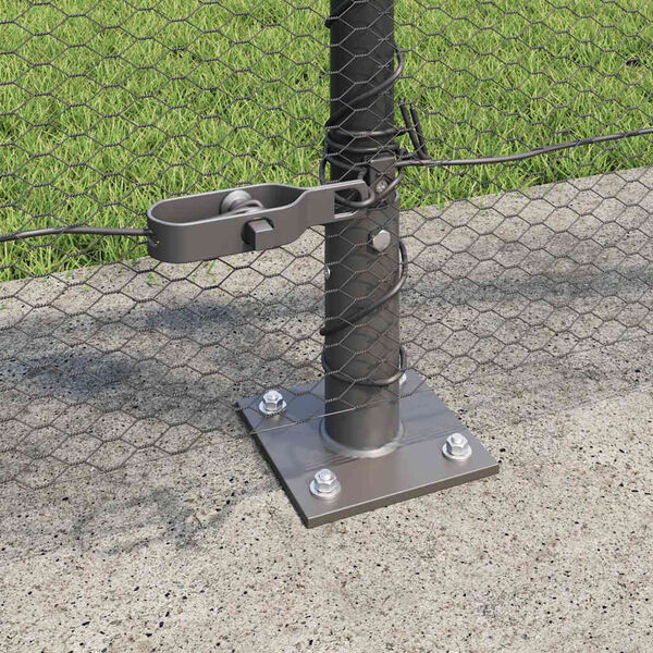 vidaXL Стълб за ограда. Сив 25 x 0,8 м (мрежа 13 мм) Стомана и PVC