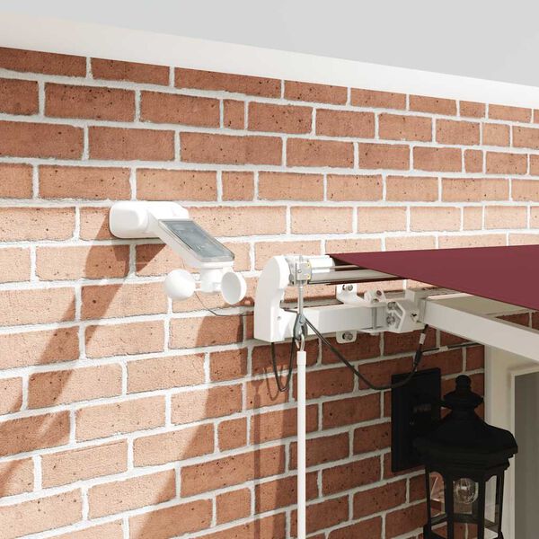 vidaXL Автоматично прибираща се тента с LED, бордо, 500x300 см