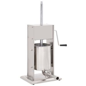 vidaXL Ръчна пълначка за наденици, сребриста, 10 л, неръждаема стомана