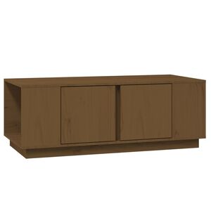 vidaXL Кафе маса, меденокафява, 110x50x40 см, бор дърво масив