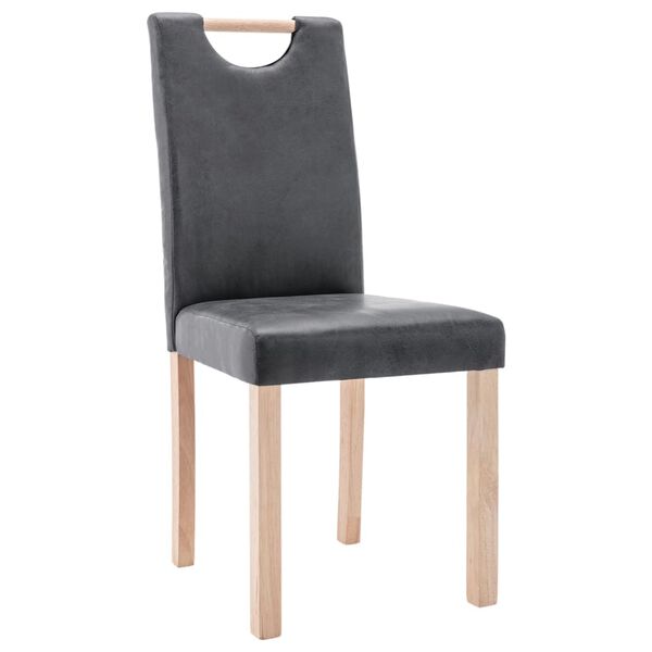 vidaXL Трапезни столове, 4 бр, сиви, изкуствен велур