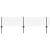vidaXL Ограда с пост Сив 0,4 x 10 м Стомана и PVC