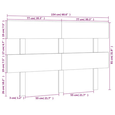 vidaXL Горна табла за легло, сива, 154x3x81 см, бор масив