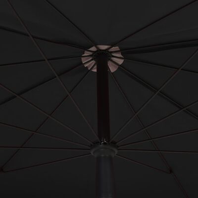 vidaXL Градински чадър с прът, 200x130 см, черен