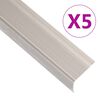 vidaXL Ръбове за стъпала, Г-образни, 5 бр, алуминий, 100 см, шампанско