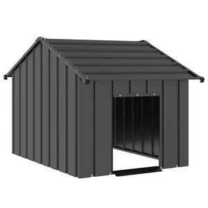vidaXL Къща за кучета с покрив 83x130x85 cm Поцинкована стомана