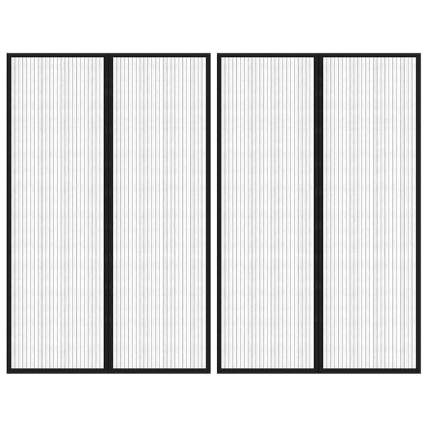 vidaXL Магнитни завеси против насекоми за врата 2 бр черни 220x130 см