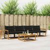 vidaXL Комплект дивани за открито 5 pcs Естествено и черно