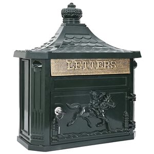 vidaXL Стенно монтирана пощенска кутия с врата Зелен 40,5 x 16 x 45 см