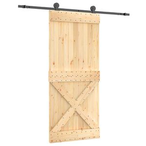 vidaXL Преплъзваща се врата 90 x 210 cm Естествено и черно