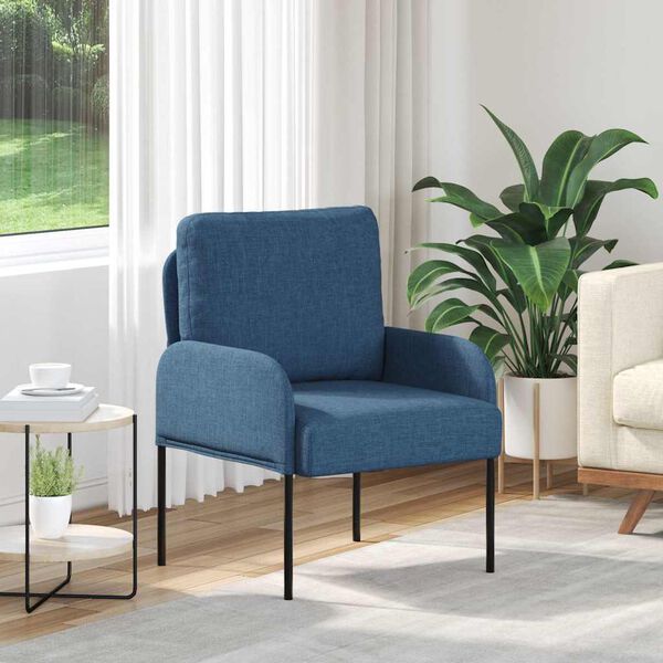 vidaXL Дивани с възглавница 55cm Синьо Шперплат