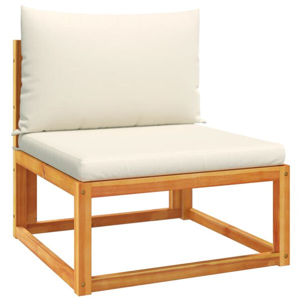 vidaXL Градински комплект от 6 дивана с възглавници, дърво, акация и въже